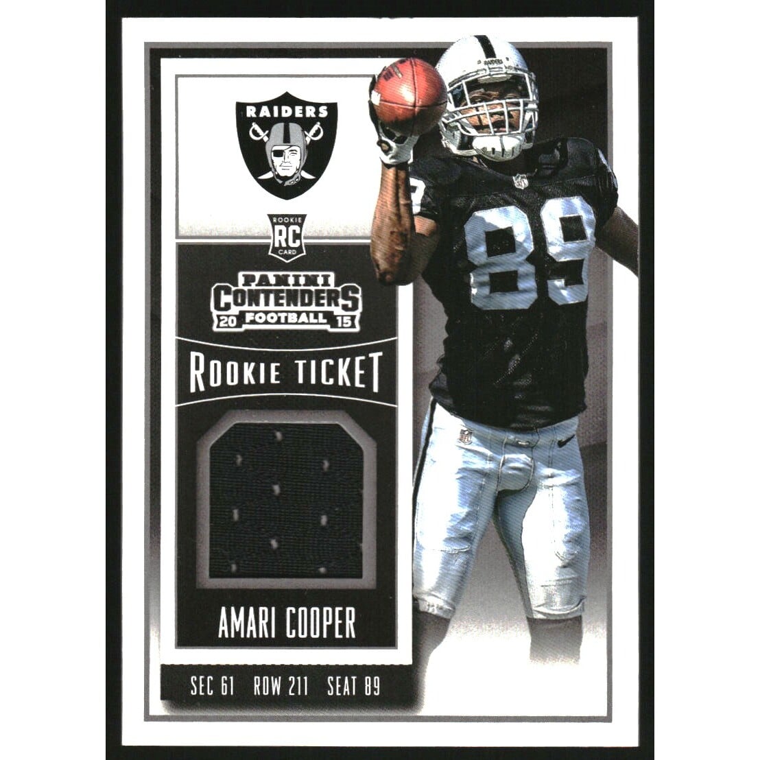 2015 Panini Contenders Rookie Ticket Swatches Variation #5 Amari Cooper