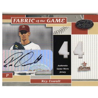 2002 Leaf Certified Fabric of the Game #127JNA Roy Oswalt AU/5