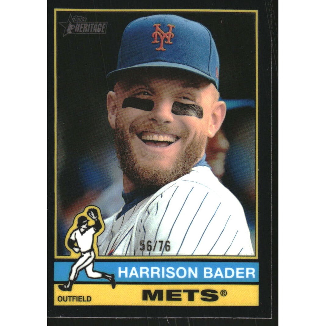 2025 Topps Heritage Chrome Black Refractors #189 Harrison Bader. rookie card picture