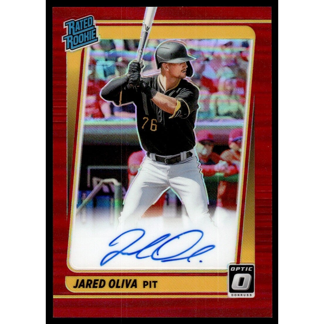 2021 Donruss Optic Rated Rookies Signatures Red #60 Jared Oliva/50. rookie card picture