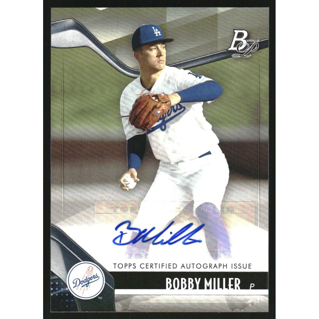 2021 Bowman Platinum Top Prospect Autographs #TOP15 Bobby Miller. rookie card picture
