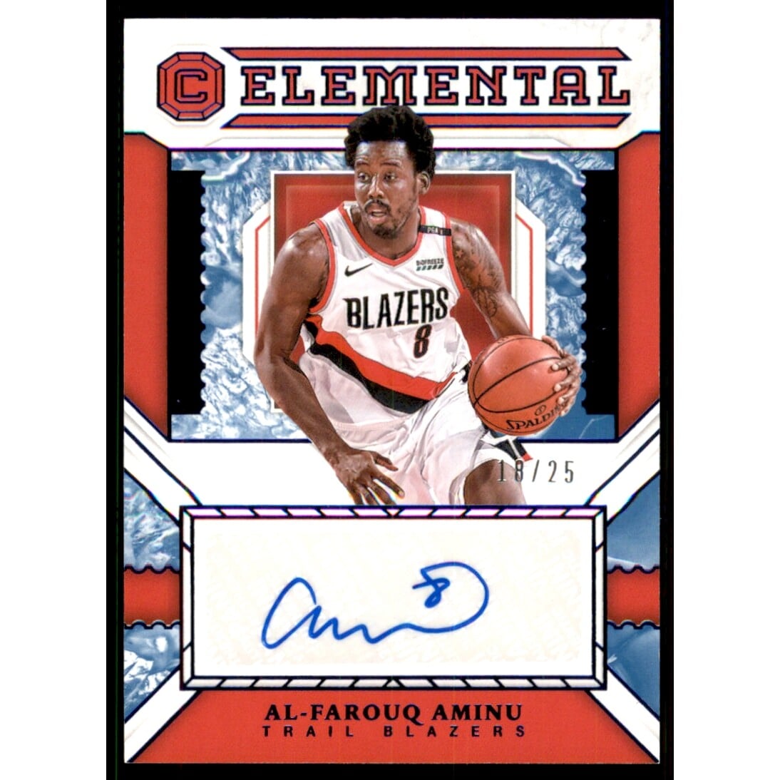 2018-19 Panini Cornerstones Elemental Signatures Quartz #21 Al-Farouq Aminu/25. rookie card picture
