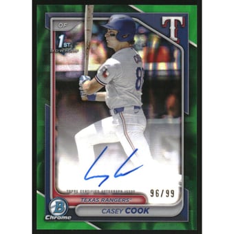 2024 Bowman Chrome Draft Autographs Green Lava Refractors #CPACCY Casey Cook