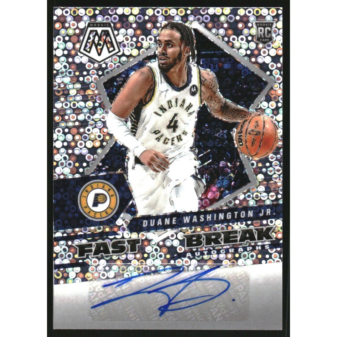 2021-22 Panini Mosaic Autographs Fast Break #70 Duane Washington Jr.. rookie card picture