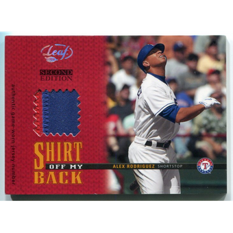 2004 Leaf Shirt Off My Back Jersey Number Patch Second Edition #SOMB15 Alex Rodriguez