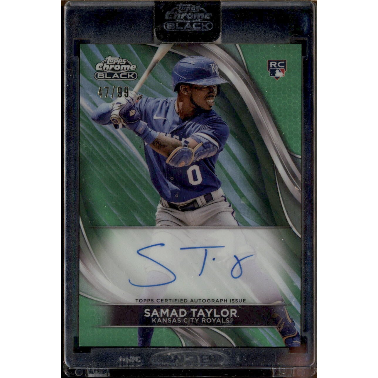 2024 Topps Chrome Black Autographs Green Refractors #CBAST Samad Taylor. rookie card picture