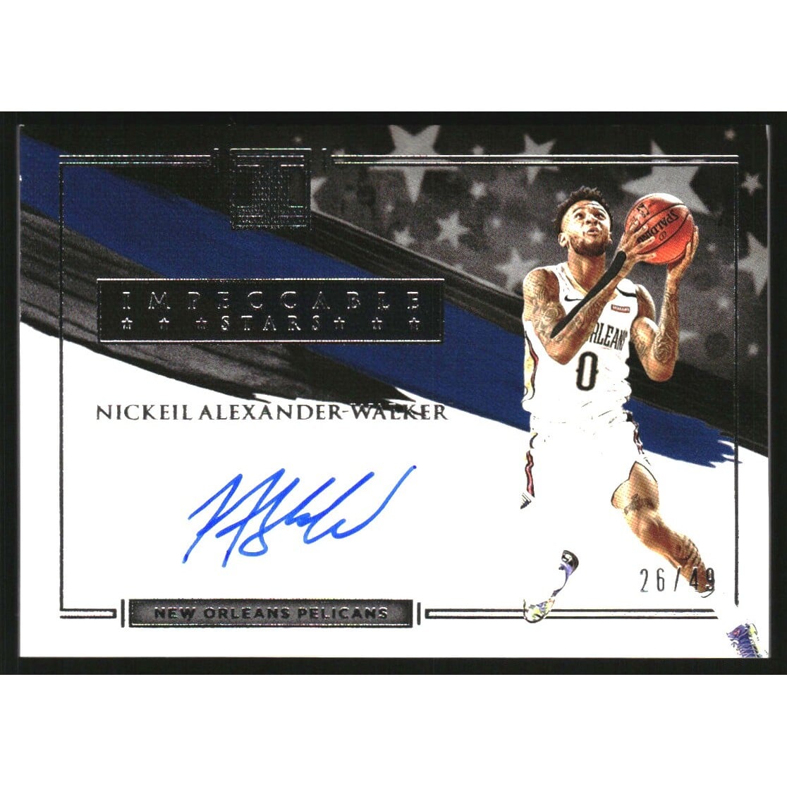 2020-21 Panini Impeccable Impeccable Stars Signatures #12 Nickeil Alexander-Walker/49. rookie card picture