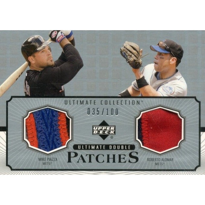 2002 Ultimate Collection Patch Card Double #PA Mike Piazza/Roberto Alomar