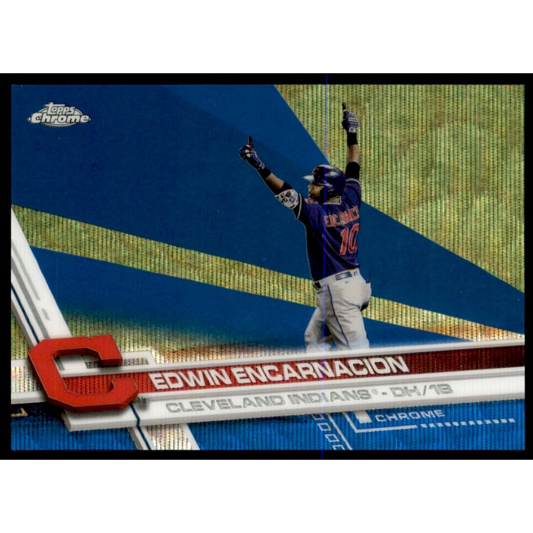 2017 Topps Chrome Blue Wave Refractors #22 Edwin Encarnacion. rookie card picture