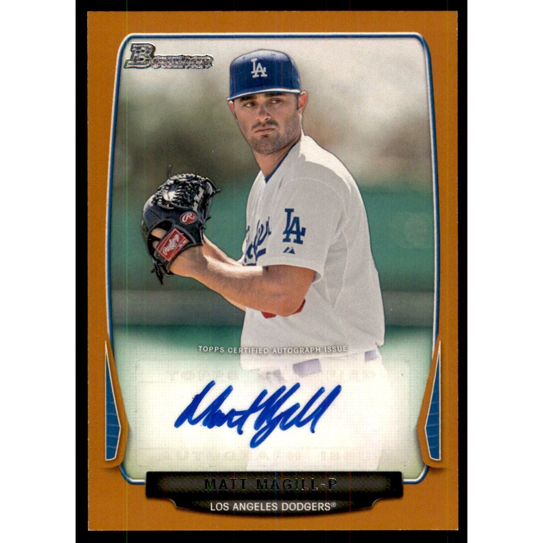 2013 Bowman Prospect Autographs Orange #MM Matt Magill. rookie card picture