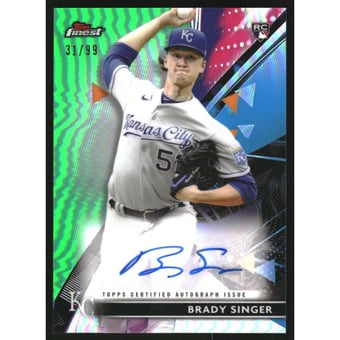 2021 Finest Autographs Green Refractors #FABS Brady Singer