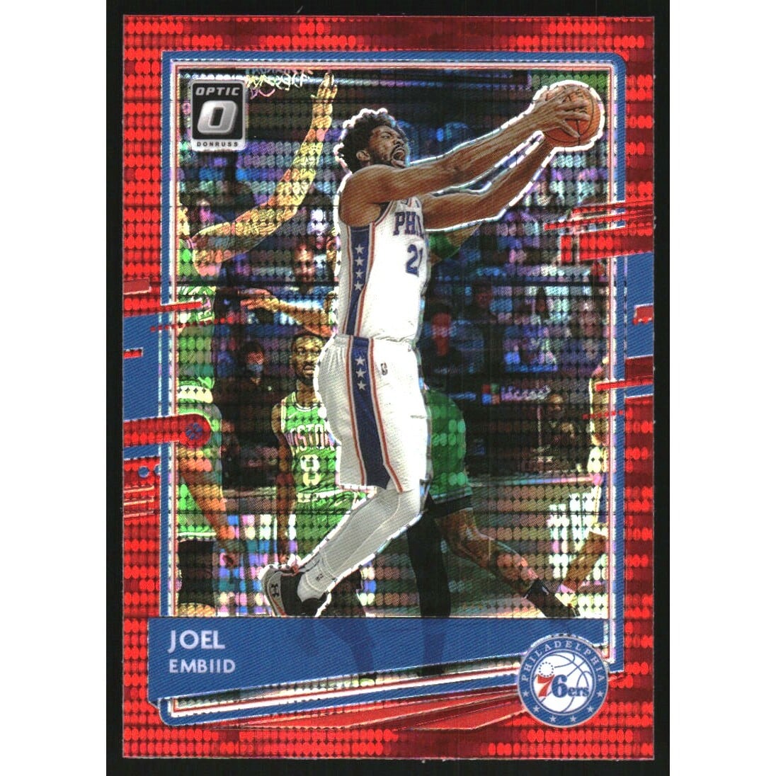 2020-21 Donruss Optic Red Pulsar #20 Joel Embiid. rookie card picture
