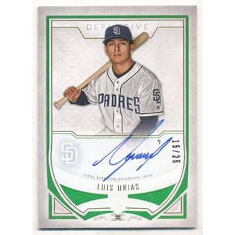 2019 Topps Definitive Collection Rookie Autographs Green #DRALU Luis Urias