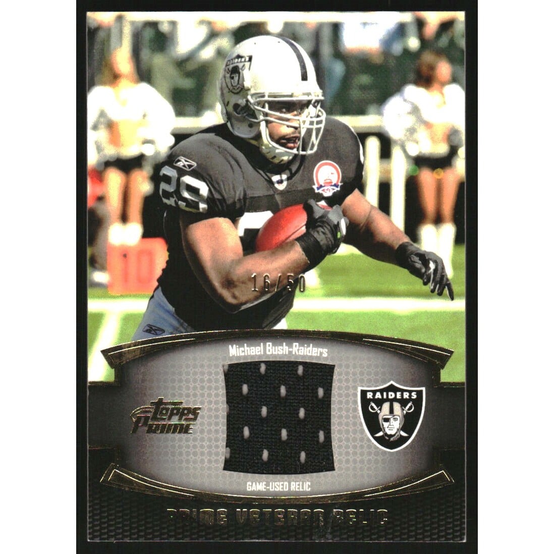 2011 Topps Prime Veteran Relics Gold #PVRMB Michael Bush. rookie card picture