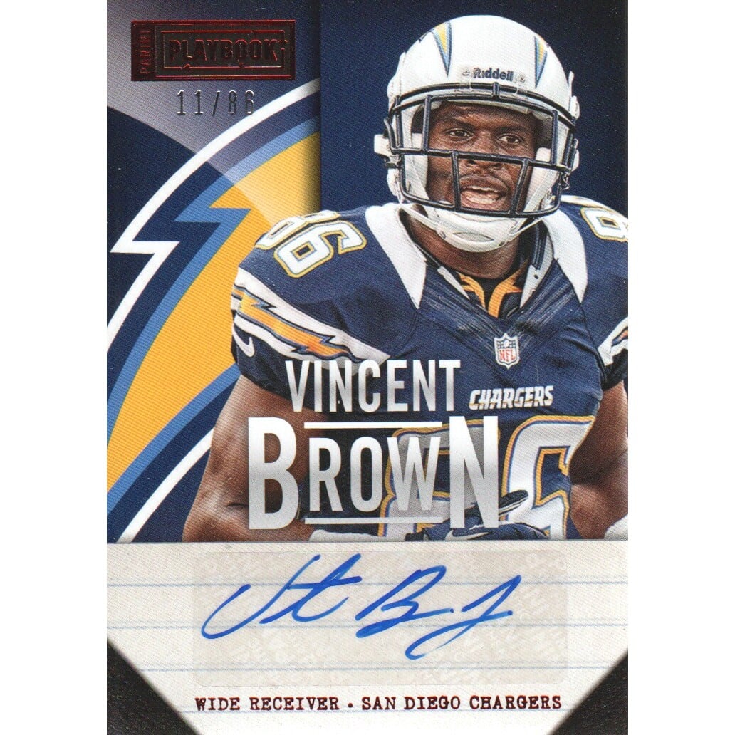 2013 Panini Playbook #33 Vincent Brown AU/86. rookie card picture