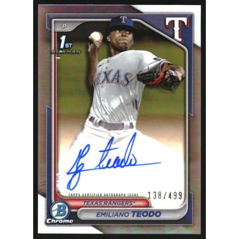2024 Bowman Chrome Prospect Autographs Refractors #CPAETE Emiliano Teodo