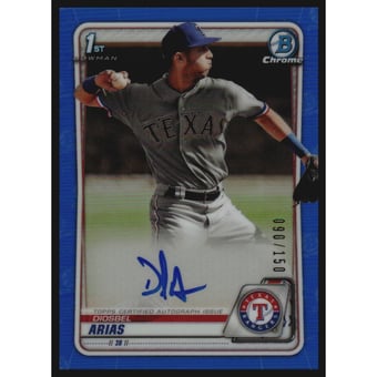 2020 Bowman Chrome Prospect Autographs Blue Refractors #CPADA Diosbel Arias