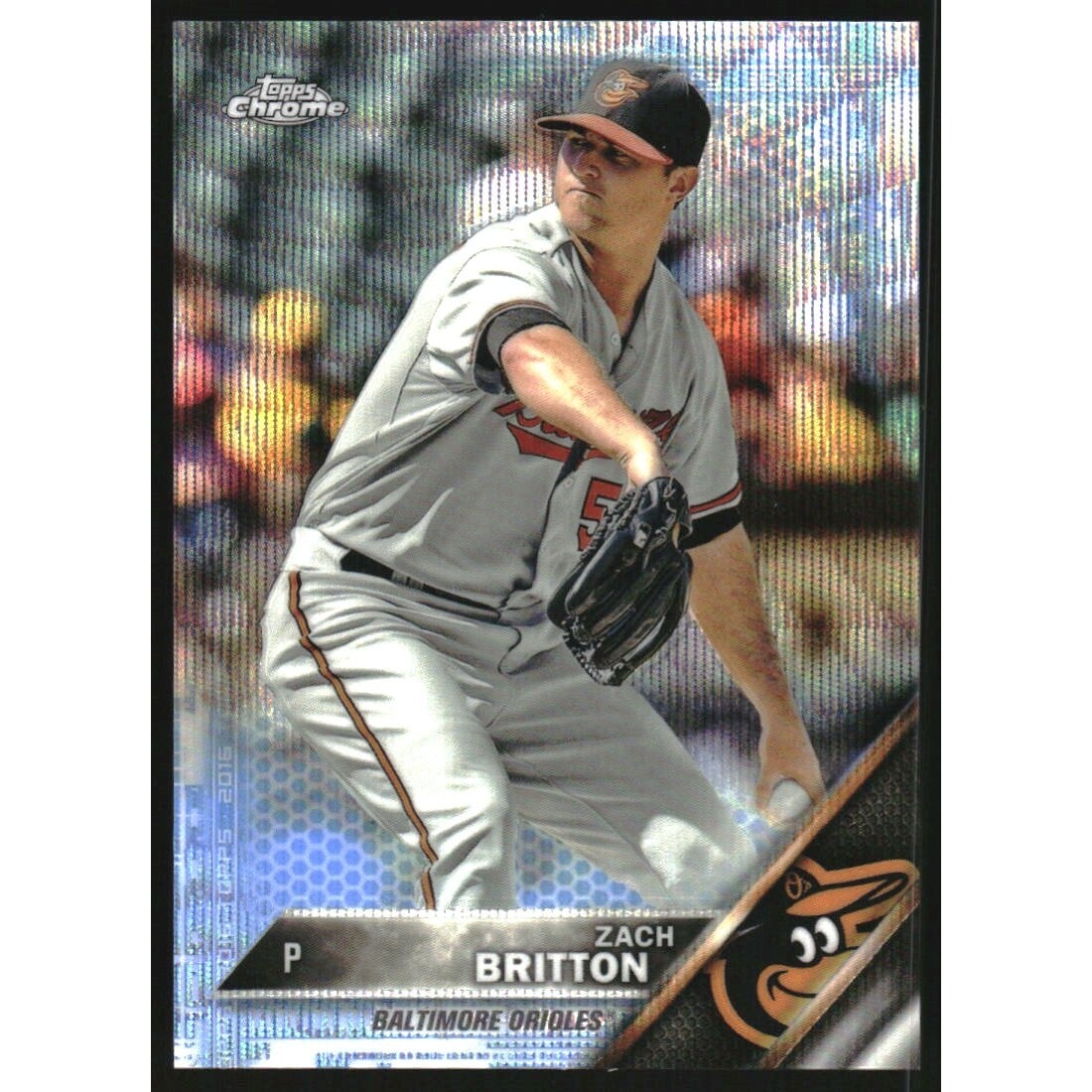 2016 Topps Chrome Blue Wave Refractors #155 Zach Britton. rookie card picture