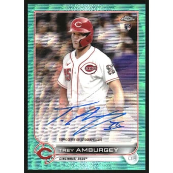 2022 Topps Chrome Rookie Autographs Aqua Wave Refractors #RATA Trey Amburgey