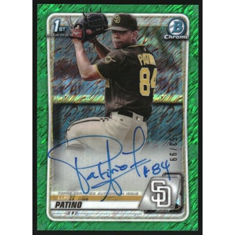 2020 Bowman Chrome Prospect Autographs Green Shimmer Refractors #CPALP Luis Patino
