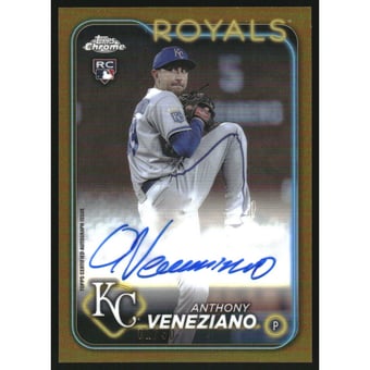 2024 Topps Chrome Rookie Autographs Gold Refractors #RAAV Anthony Veneziano