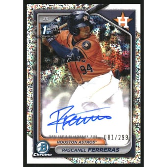 2024 Bowman Chrome Prospect Autographs Speckle Refractors #CPAPF Pascanel Ferreras