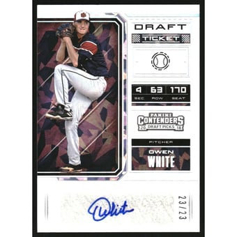 2018 Panini Contenders Draft Picks Draft Ticket Autographs Cracked Ice #61 Owen White