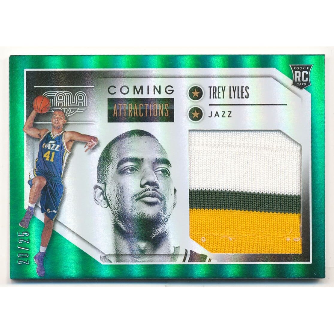 2015-16 Panini Gala Coming Attractions Memorabilia Jade #5 Trey Lyles/25. rookie card picture