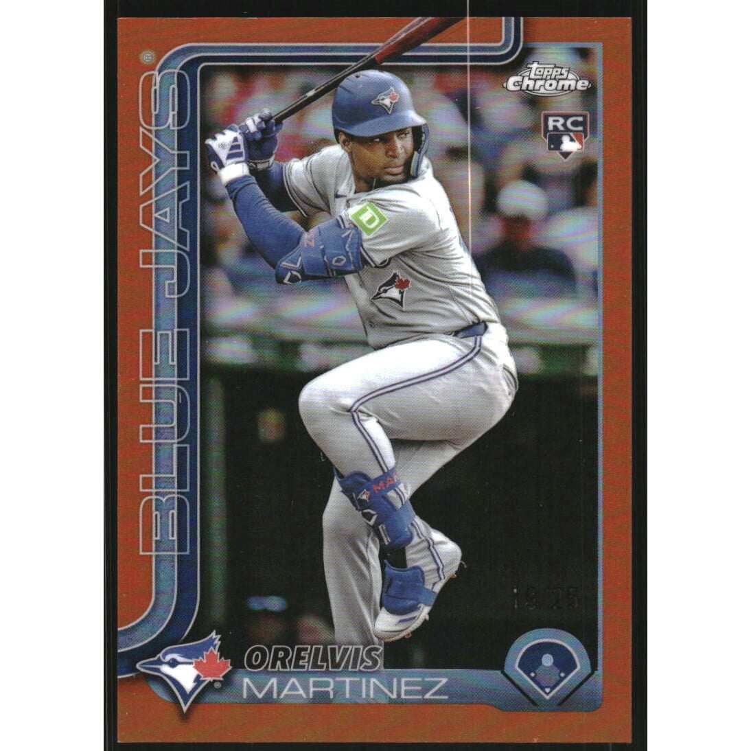 2025 Topps Chrome Orange Refractors #105 Orelvis Martinez. rookie card picture