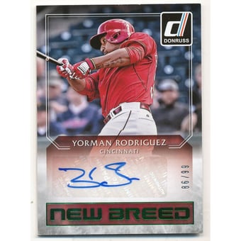 2016 Donruss New Breed Autographs Green #NBYR Yorman Rodriguez