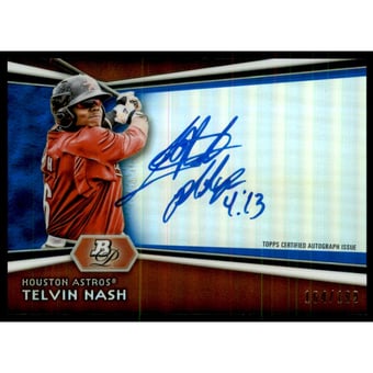 2012 Bowman Platinum Prospect Autographs Blue Refractors #TN Telvin Nash