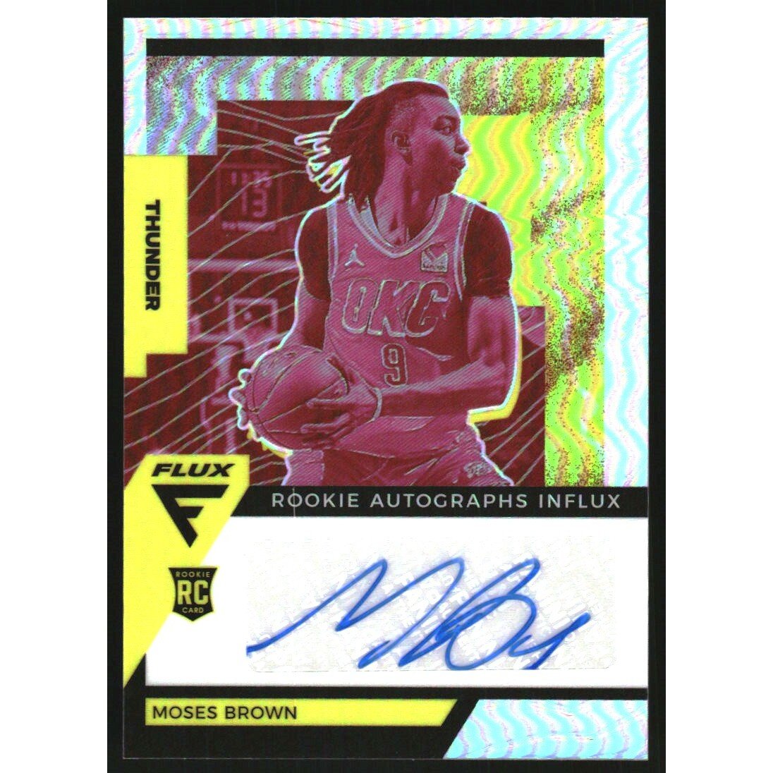 2020-21 Panini Flux Rookie Influx Autographs Silver #20 Moses Brown. rookie card picture