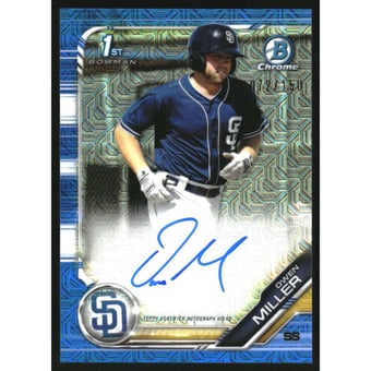 2019 Bowman Chrome Prospect Autographs HTA Choice Refractors #CPAOM Owen Miller