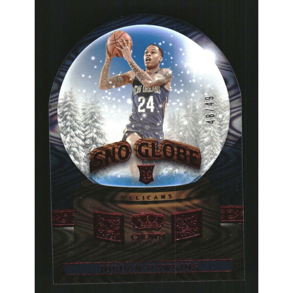 2023-24 Crown Royale Sno Globe Red #3 Jordan Hawkins 2023-24 Crown Royale Sno Globe Red #3 Jordan Hawkins