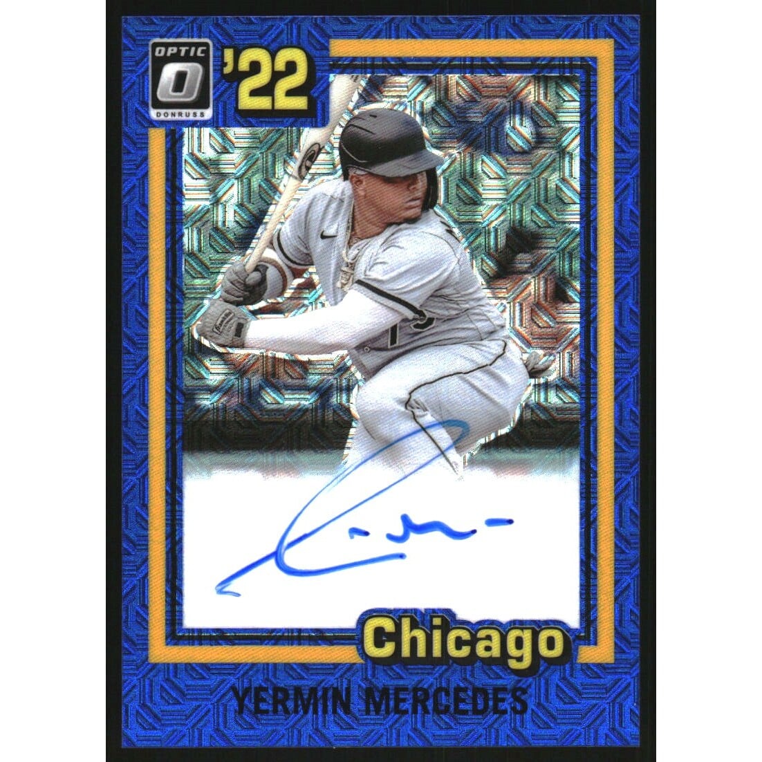 2022 Donruss Optic Retro '81 Signatures Blue Mojo #21 Yermin Mercedes/25. rookie card picture