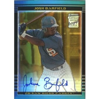 2002 Bowman Chrome Gold Refractors #390 Josh Barfield AU A