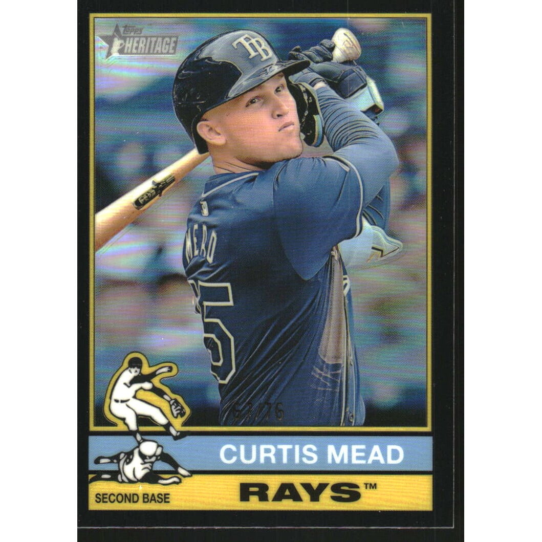 2025 Topps Heritage Chrome Black Refractors #326 Curtis Mead. rookie card picture
