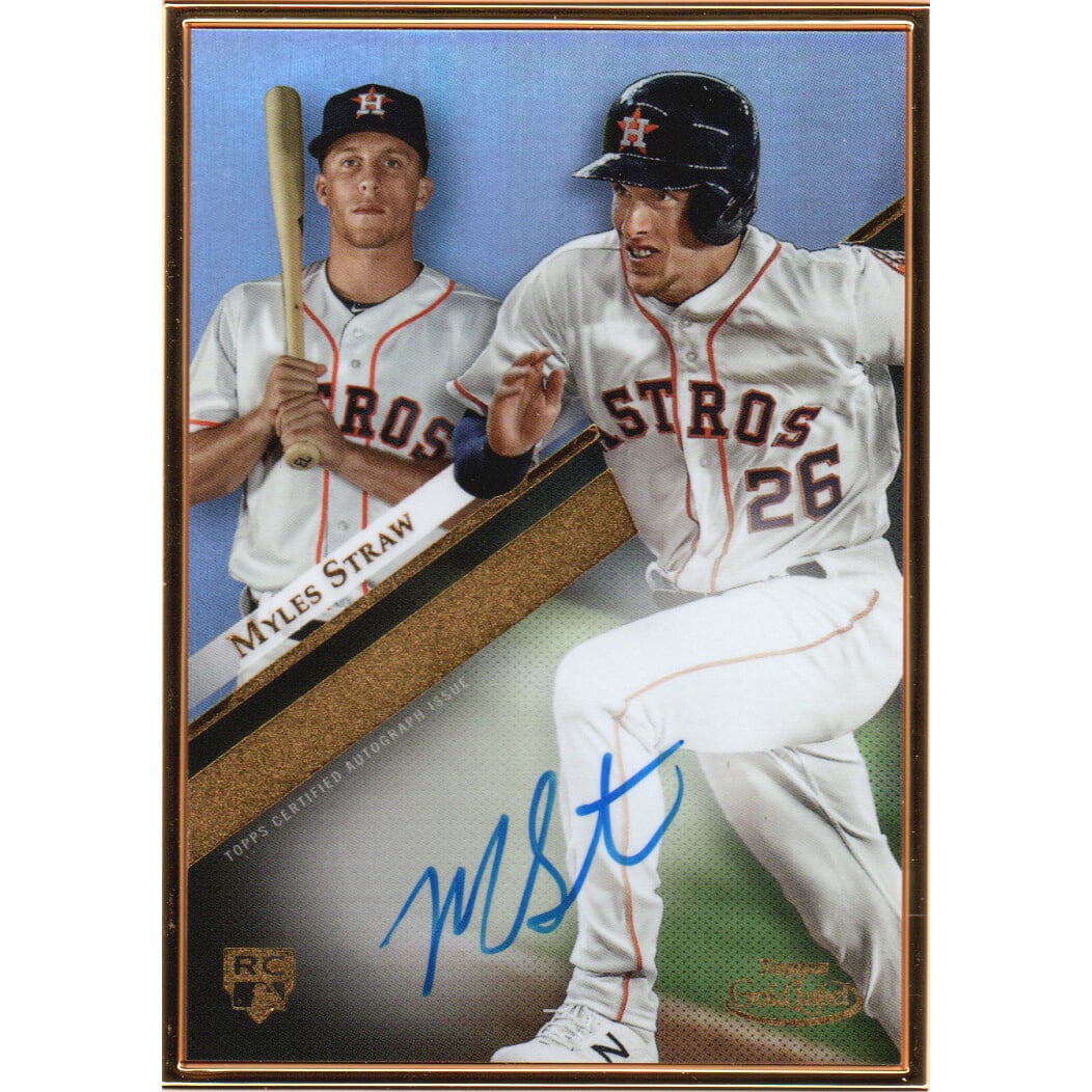 2019 Topps Gold Label Framed Autographs #GLAMS Myles Straw. rookie card picture
