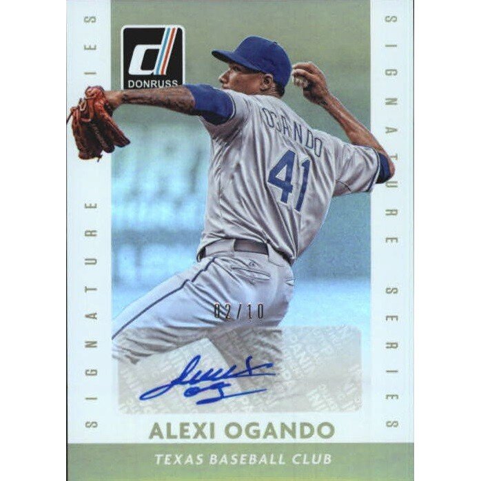 2015 Donruss Signature Series Gold #67 Alexi Ogando/10. rookie card picture