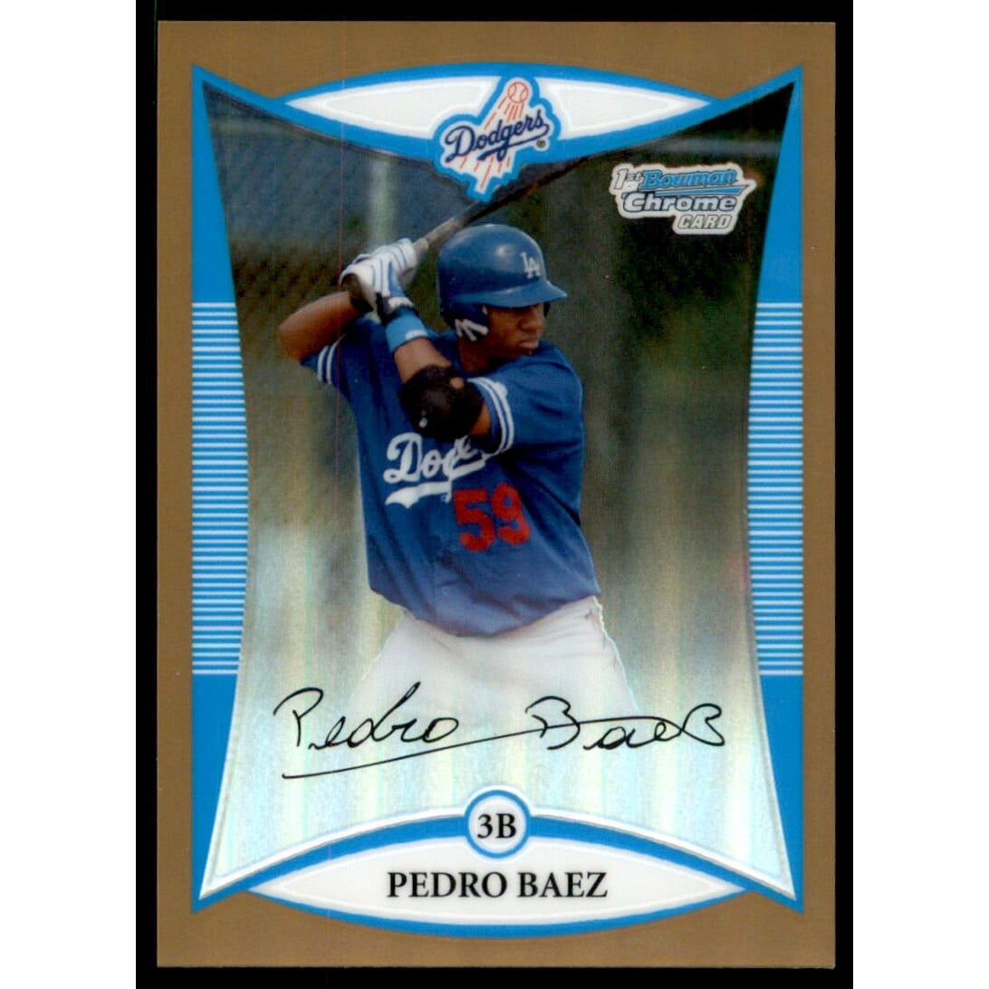 2008 Bowman Chrome Prospects Gold Refractors #BCP219 Pedro Baez. rookie card picture