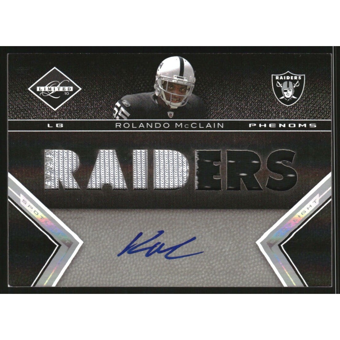 2010 Limited Silver Spotlight #205 Rolando McClain JSY AU