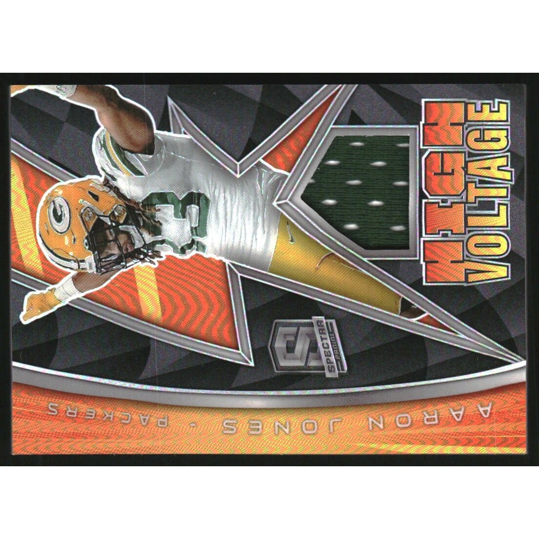 2022 Panini Spectra High Voltage Materials #21 Aaron Jones. rookie card picture