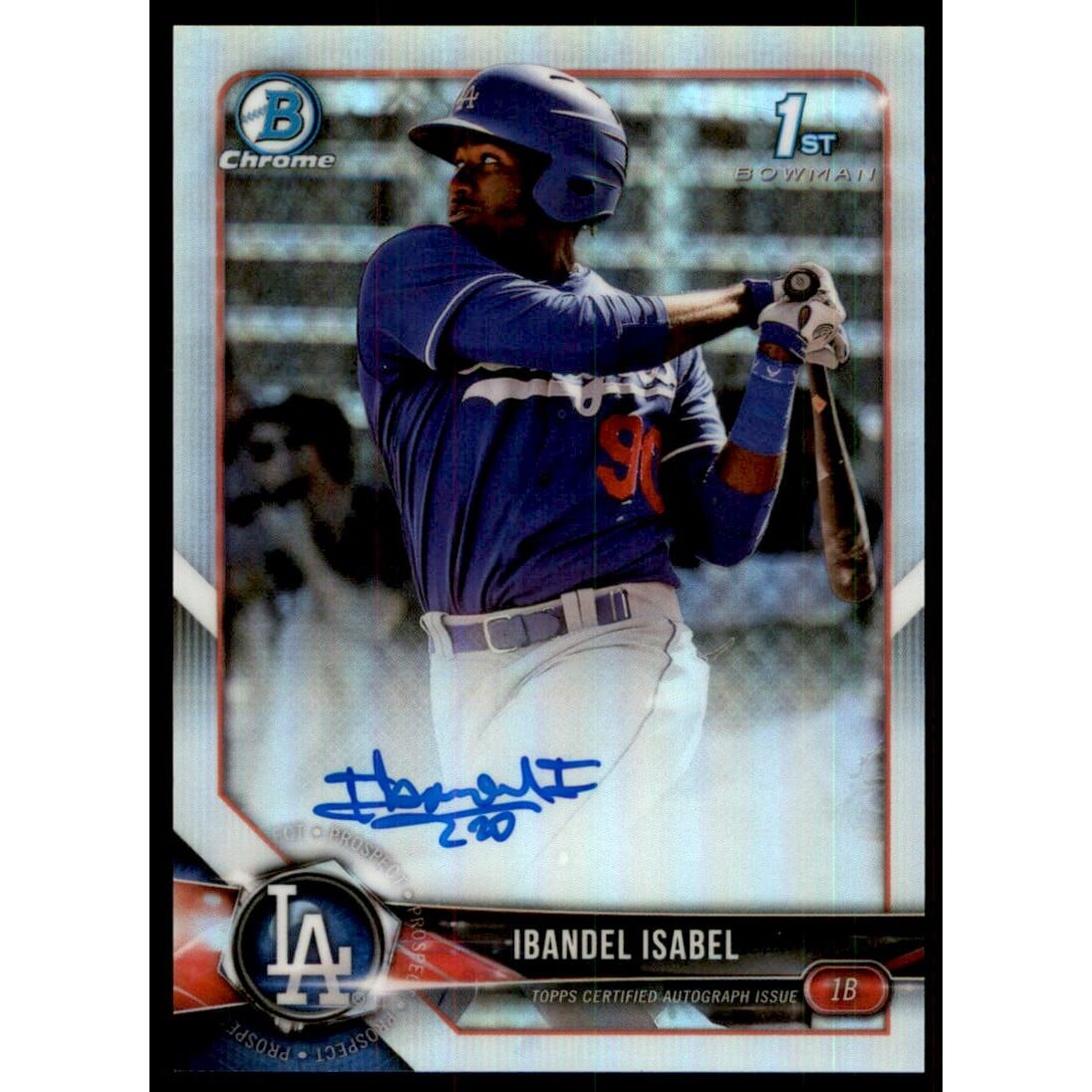 2018 Bowman Chrome Prospect Autographs Refractors #CPAII Ibandel Isabel. rookie card picture