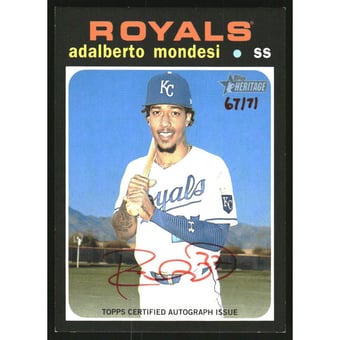 2020 Topps Heritage Real One Autographs Red Ink #ROAAMO Adalberto Mondesi HN