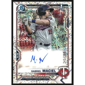 2021 Bowman Chrome Prospect Autographs Speckle Refractors #CPAGM Gabriel Maciel