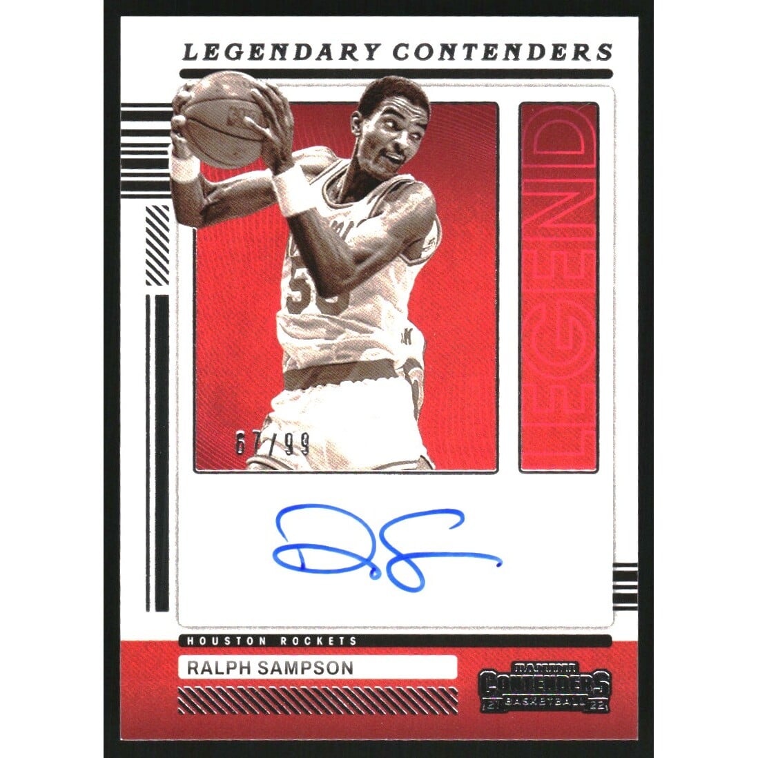 2021-22 Panini Contenders Legendary Contenders Autographs #38 Ralph Sampson/99. rookie card picture