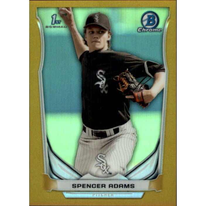2014 Bowman Chrome Draft Gold Refractors #CDP42 Spencer Adams. rookie card picture