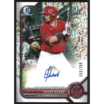 2022 Bowman Chrome Prospect Autographs Speckle Refractors #CPAEQ Edgar Quero