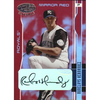 2003 Leaf Certified Materials Mirror Red Autographs #85 Runelvys Hernandez/100
