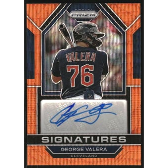 2023 Panini Prizm Signatures Prizms Orange Wave #70 George Valera